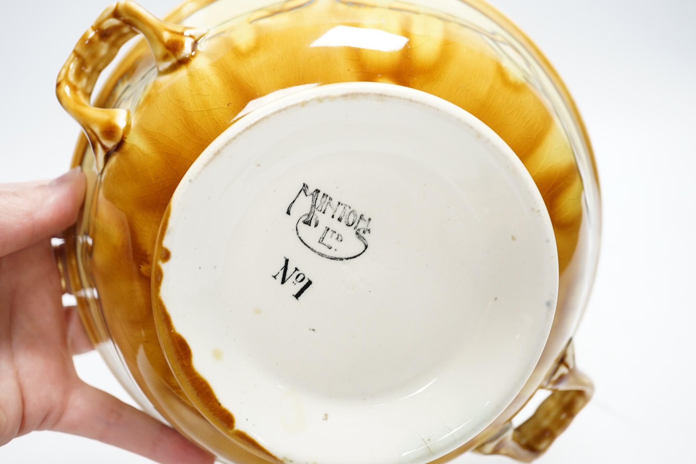 A Mintons Secessionist ware cress strainer dish, 21cm diameter